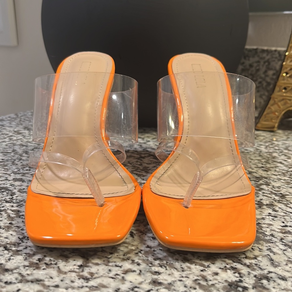 Bright Orange | Clear Heels 🧡